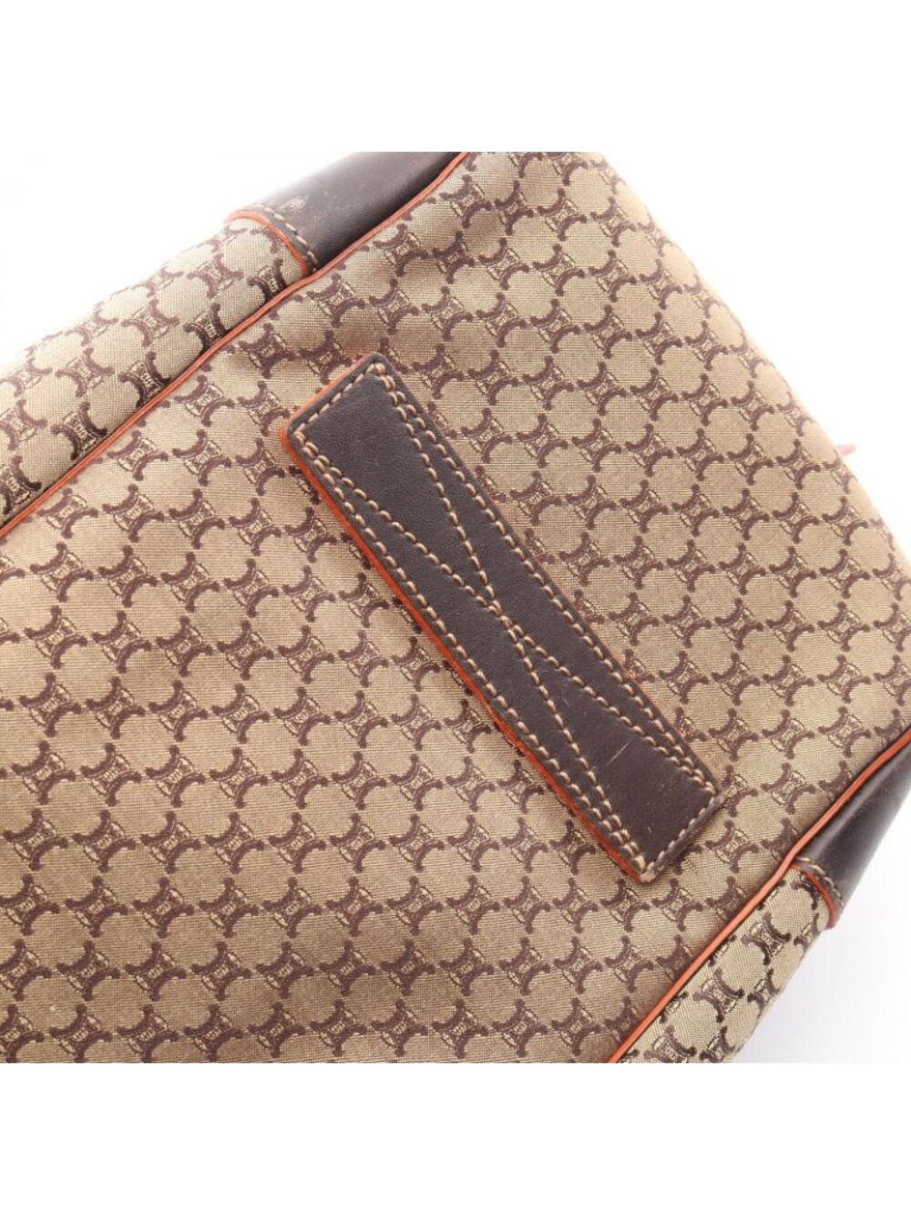 Celine Boston Bag Macadam 2-Way Beige Dark Brown Canvas Leather - Picture 7 of 9